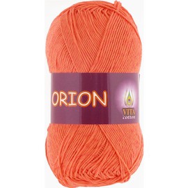 Пряжа Vita-cotton "Orion" 4569 Коралловый 77% мерсиризированный хлопок 23% вискоза 170м 50гр