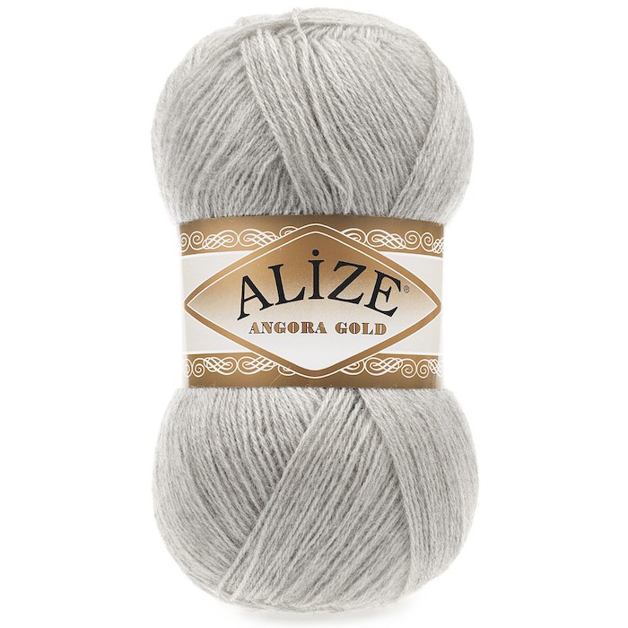 Пряжа Alize "Angora gold" 652 пепельный 20% шерсть, 80% акрил 100 гр	550 м