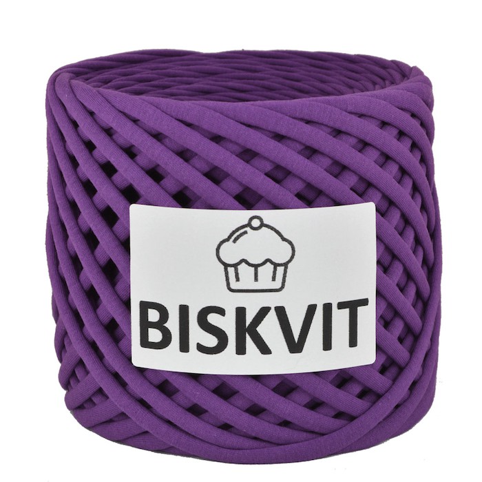 Пряжа трикотажная BISKVIT Виноград 330 гр 100% хлопок Ширина нити 7мм