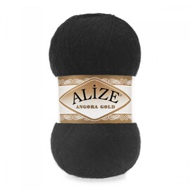 Пряжа Alize "Angora gold" 60 Черный 20% шерсть, 80% акрил	100 гр	550 м