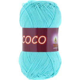 Пряжа Vita-cotton "Coco" 3867 Св.зел.бирюза 100% мерсеризованный хлопок 240 м 50гр